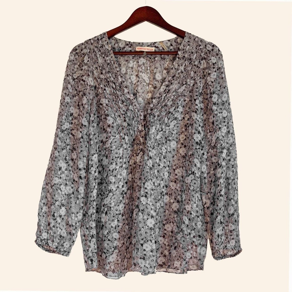 Rebecca Taylor Floral Sheer Blouse